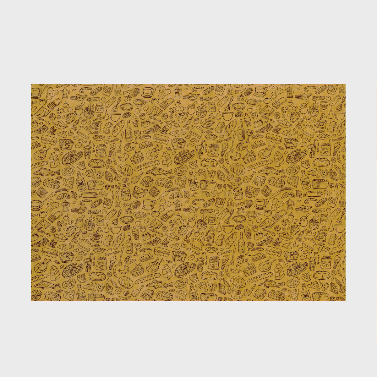 55gsm Snack Print Kraft Waxed Paper (100 sheets) WAX/KS