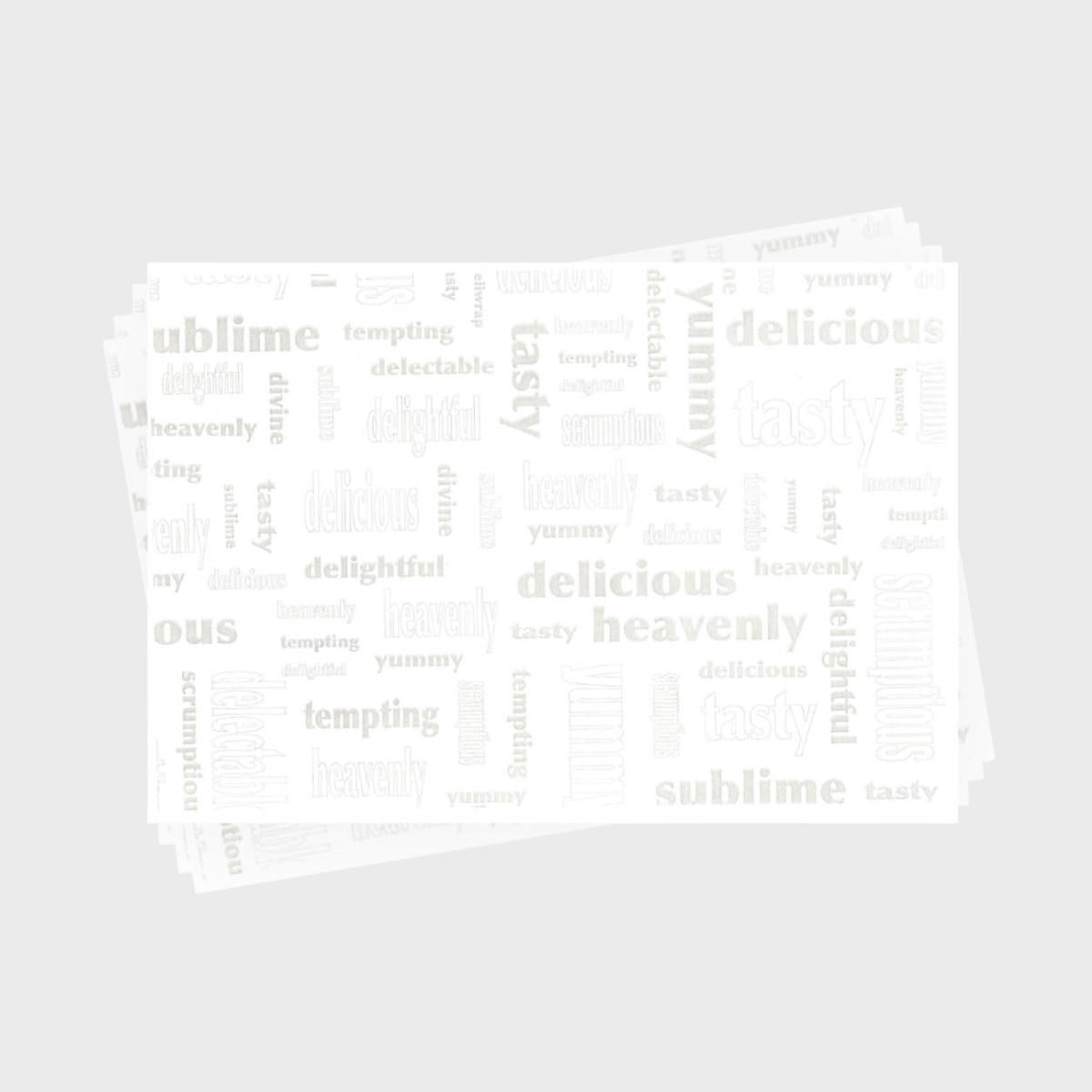 60gsm Delicious Print White Waxed Paper (1000 sheets) WAX/WD