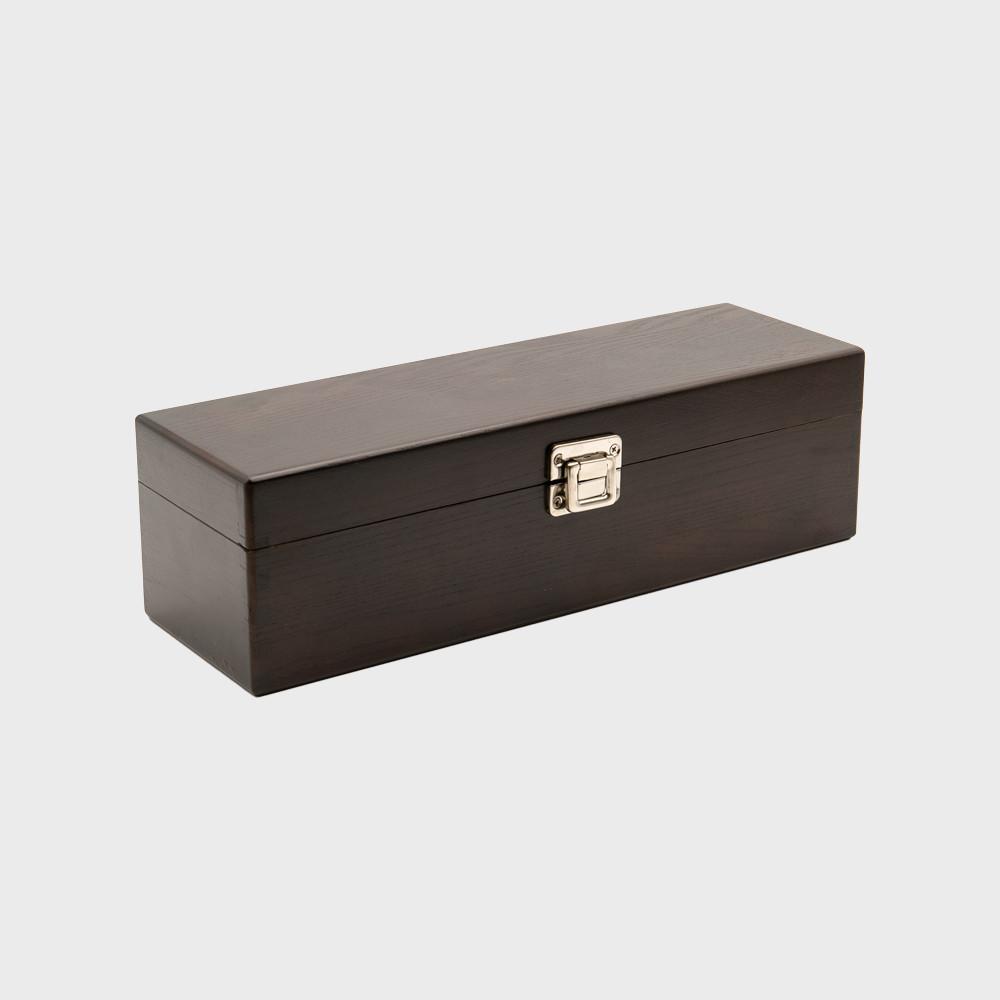 1 Bottle Luxury Elm Wood Box with Black Velvet Lining WLH1N