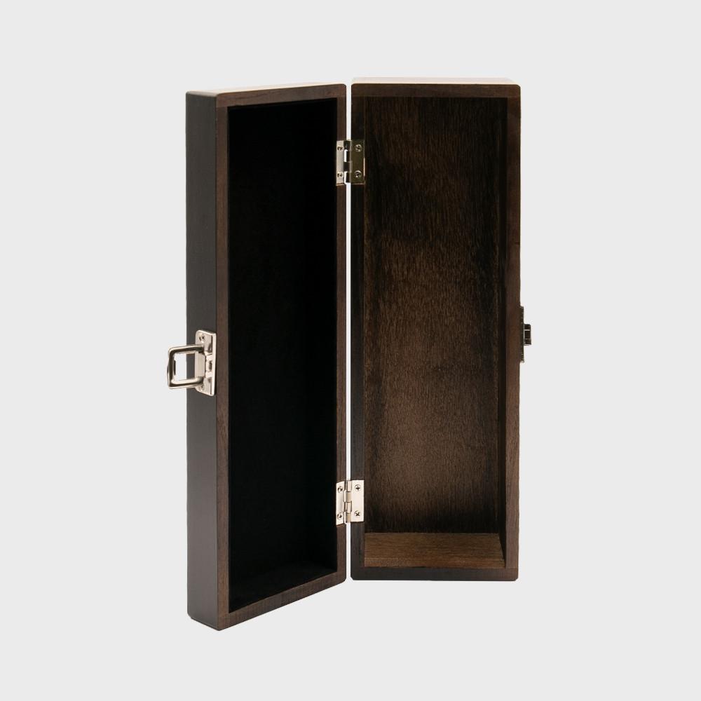 1 Bottle Luxury Elm Wood Box with Black Velvet Lining WLH1N