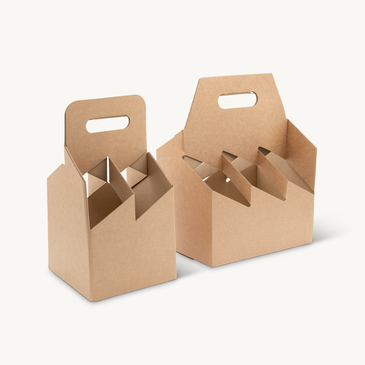 Bottle kraft carry crate with room for custom logo.