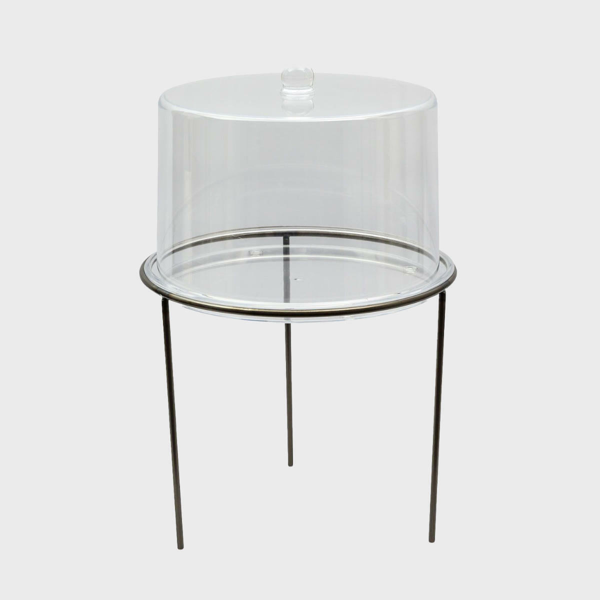 Matlock countertop stand with large flat acrylic dome.
