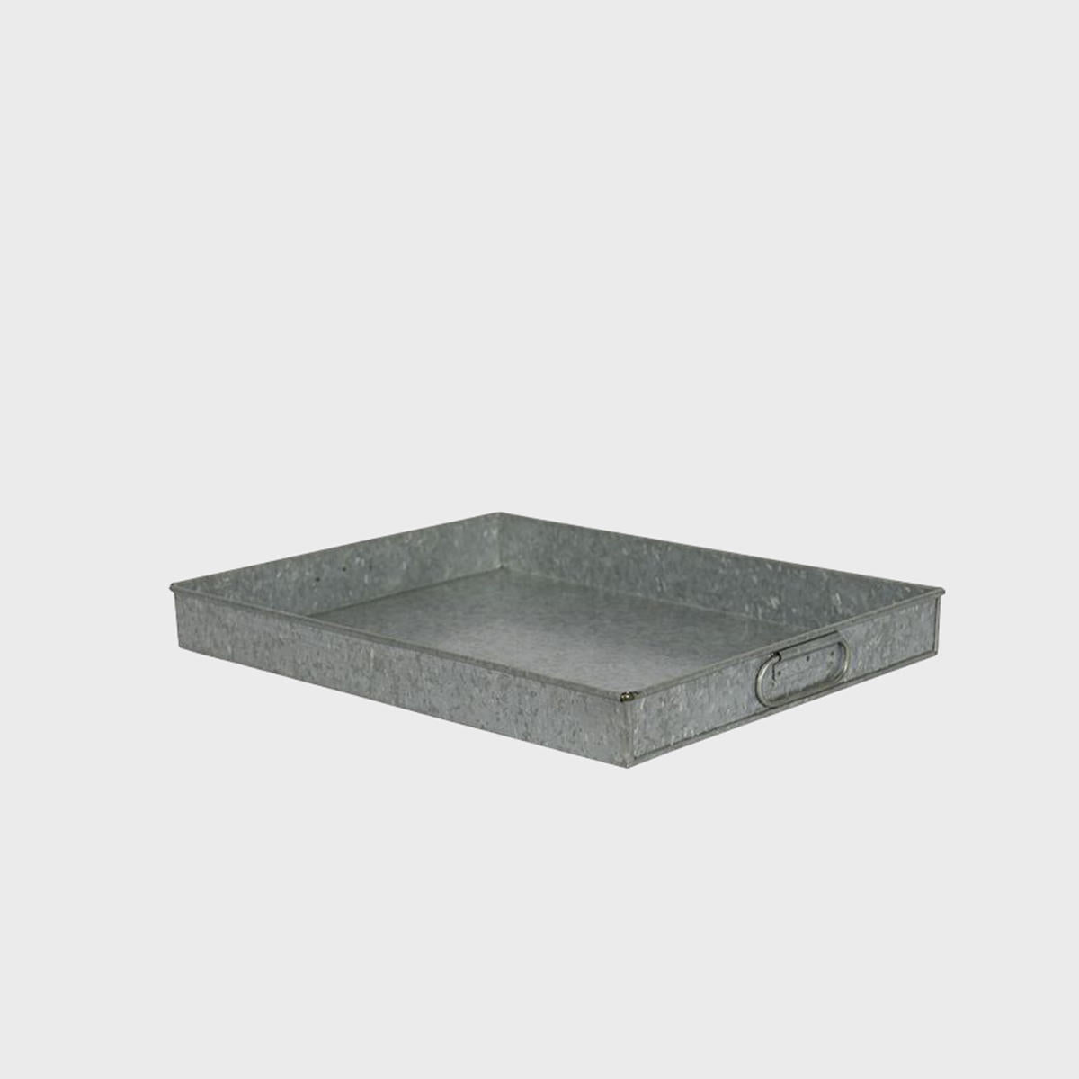 Railton medium metal tray - 450mm wide with structured, low-profile walls and open-top design.