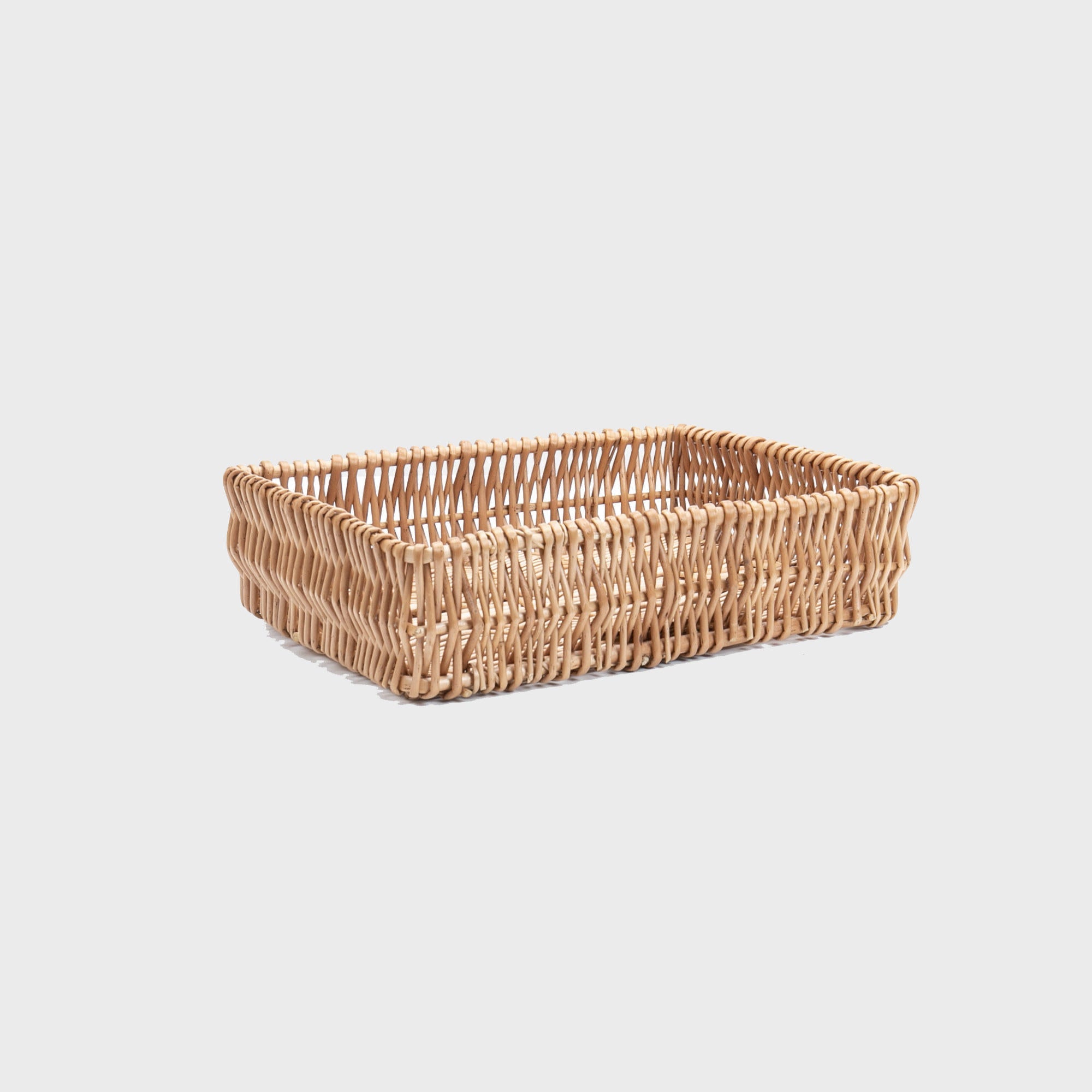Railton small wicker tray with structured, low-profile walls and open-top design.