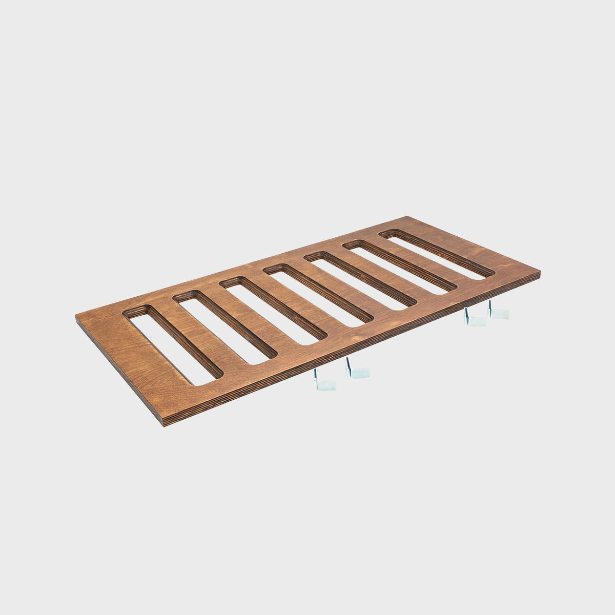 BRIX dark wood bottle shelf featuring a heavy-duty modular geometric profile layout.