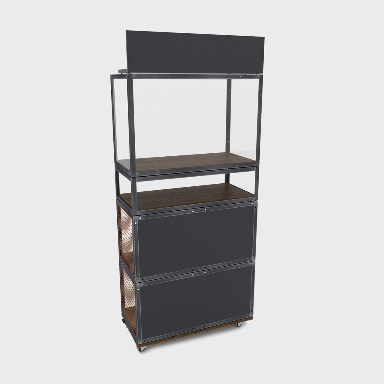 BRIX kiosk featuring a heavy-duty modular geometric profile layout.