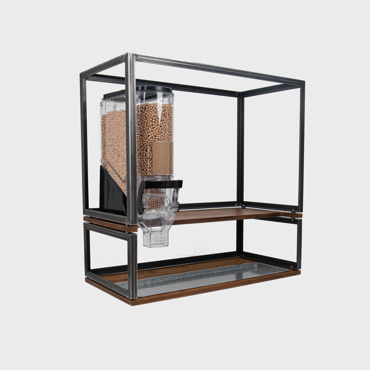 BRIX gravity dispenser unit 800 x 800mm featuring a heavy-duty modular geometric profile layout.