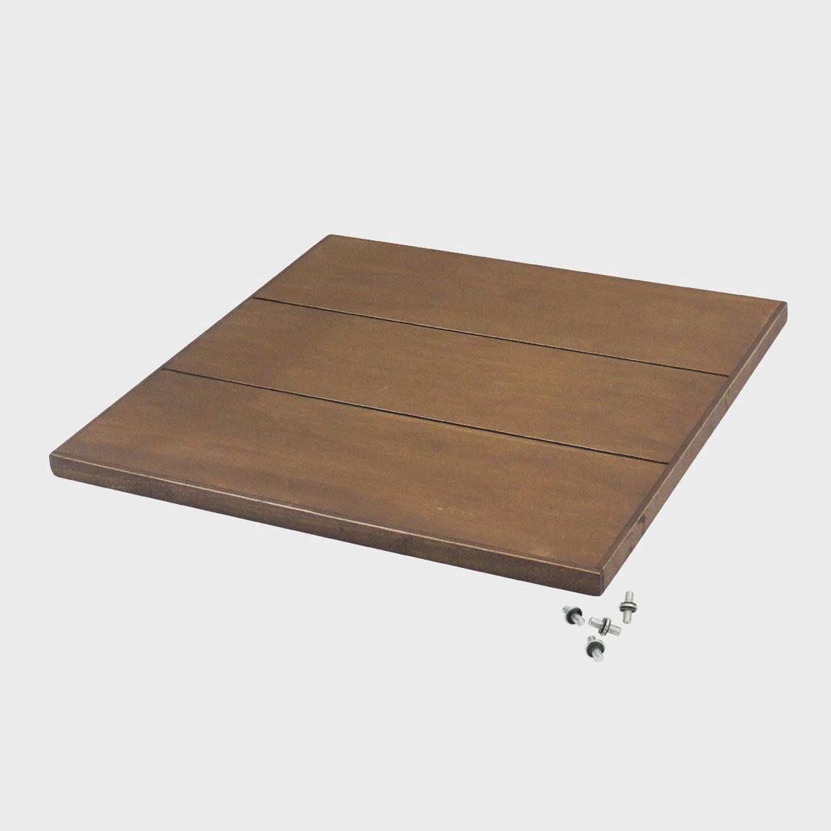 BRIX dark wood top with connectors 400 x 400mm featuring a heavy-duty modular geometric profile layout.