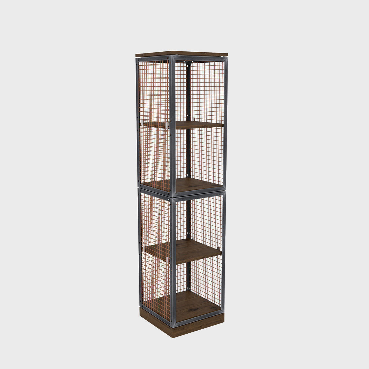 BRIX tall dark wood shelving 400mm featuring a heavy-duty modular geometric profile layout.