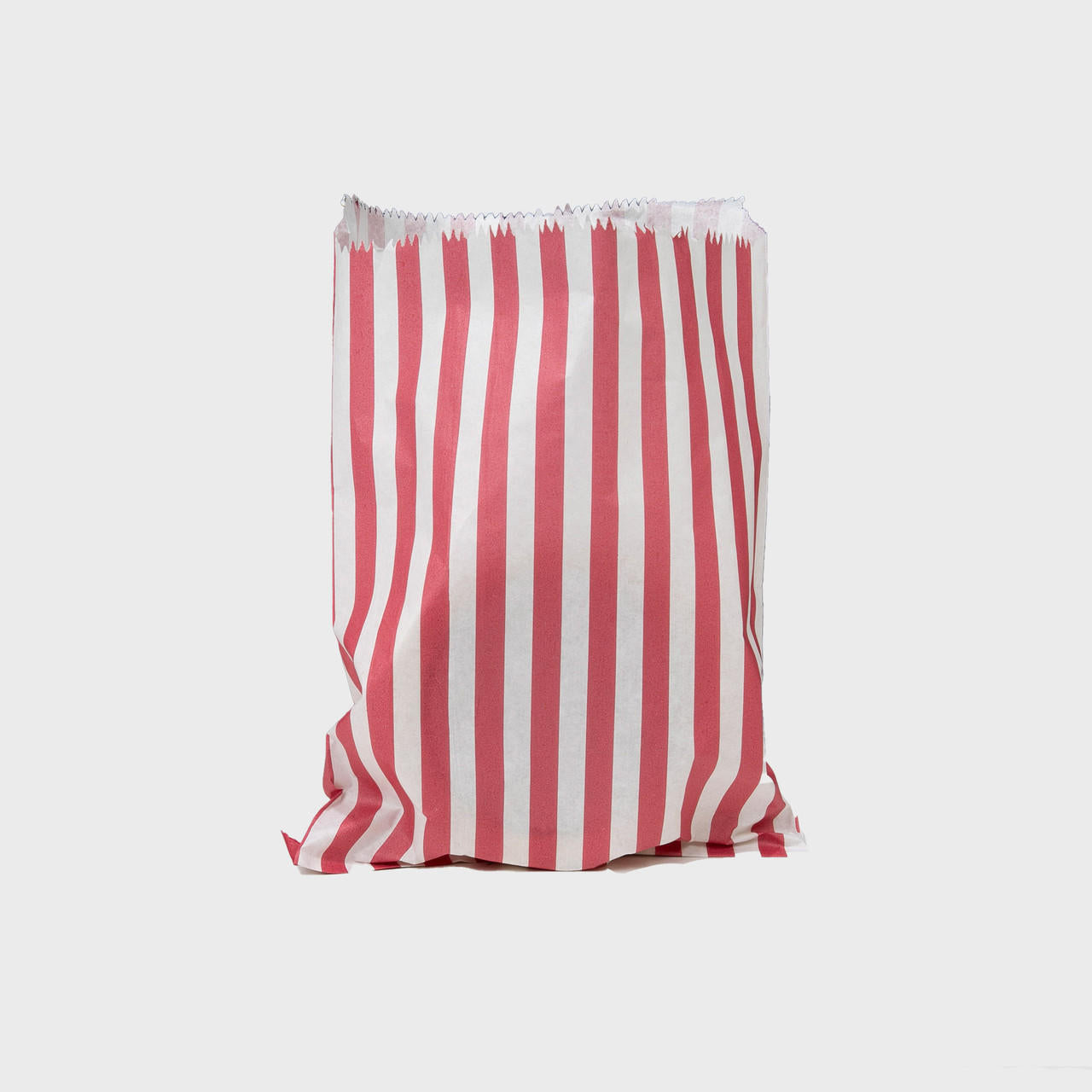 Red and white striped sweet bag 7x9".