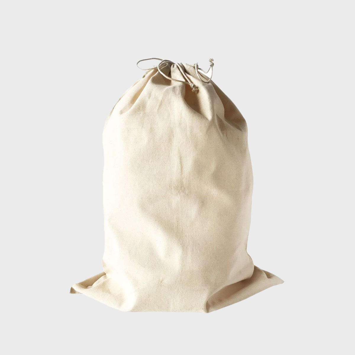 Large natural 8oz cotton drawstring sack.