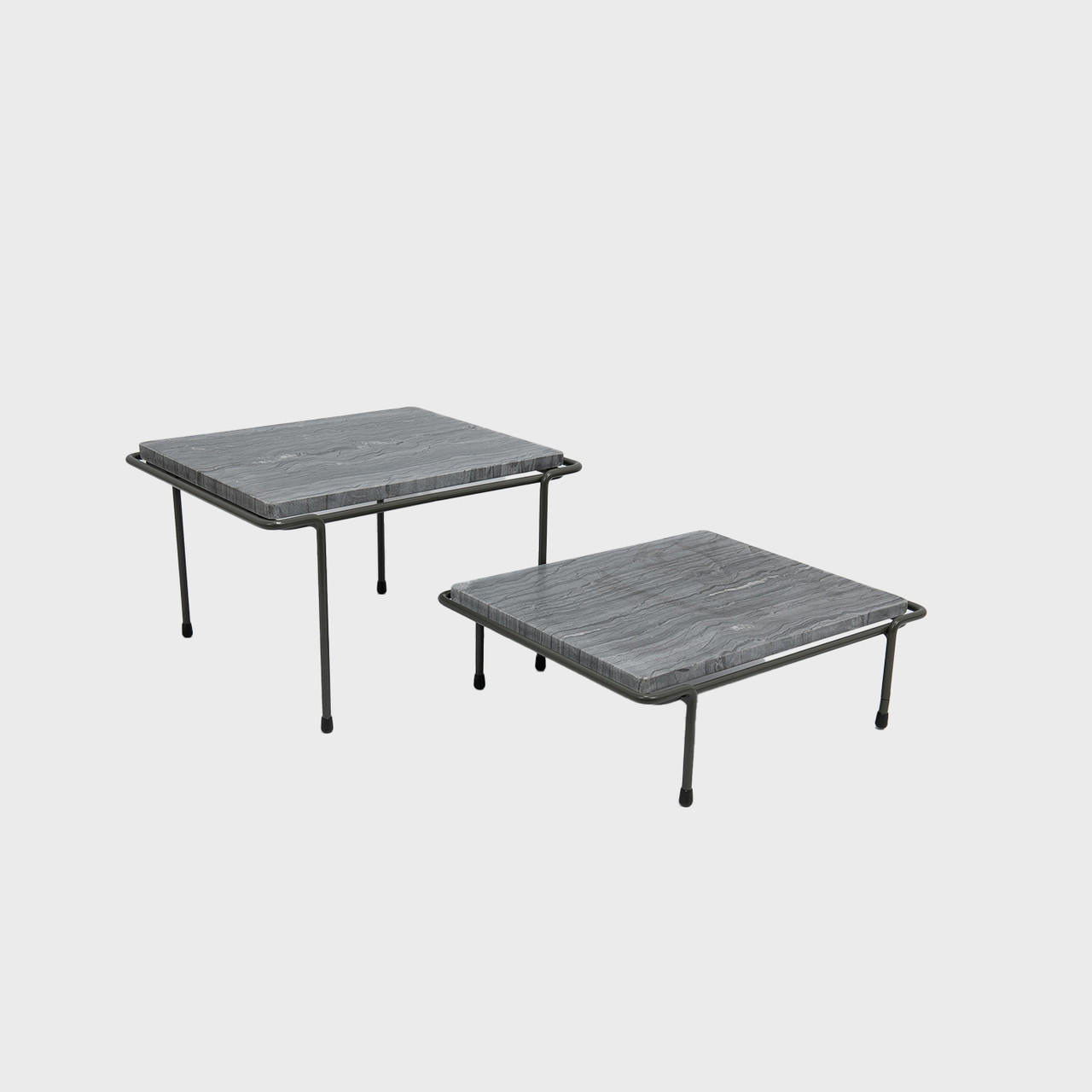 Matlock GN1/2 riser with dark grey marble board with polished grey marble texture adding dimension.