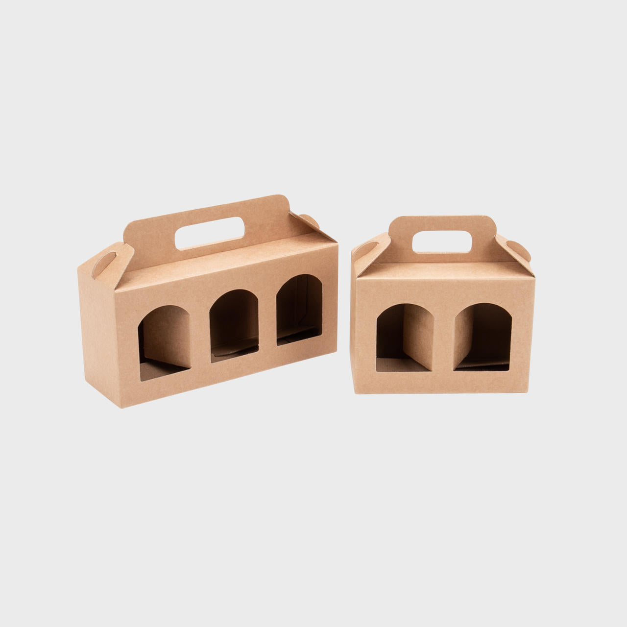 Jar gift box with windows 120mm tall from high-density rigid paperboard.
