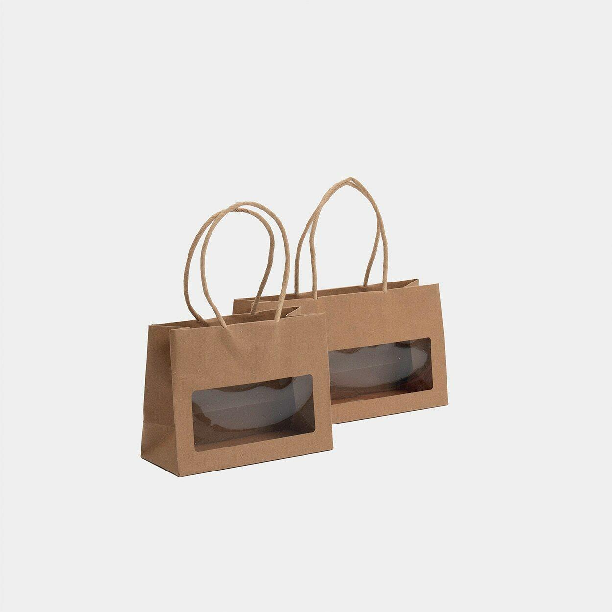 Jar kraft bag with large window.