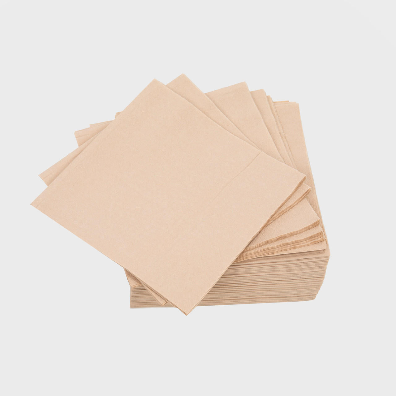 Kraft 2ply napkins 160mm square.