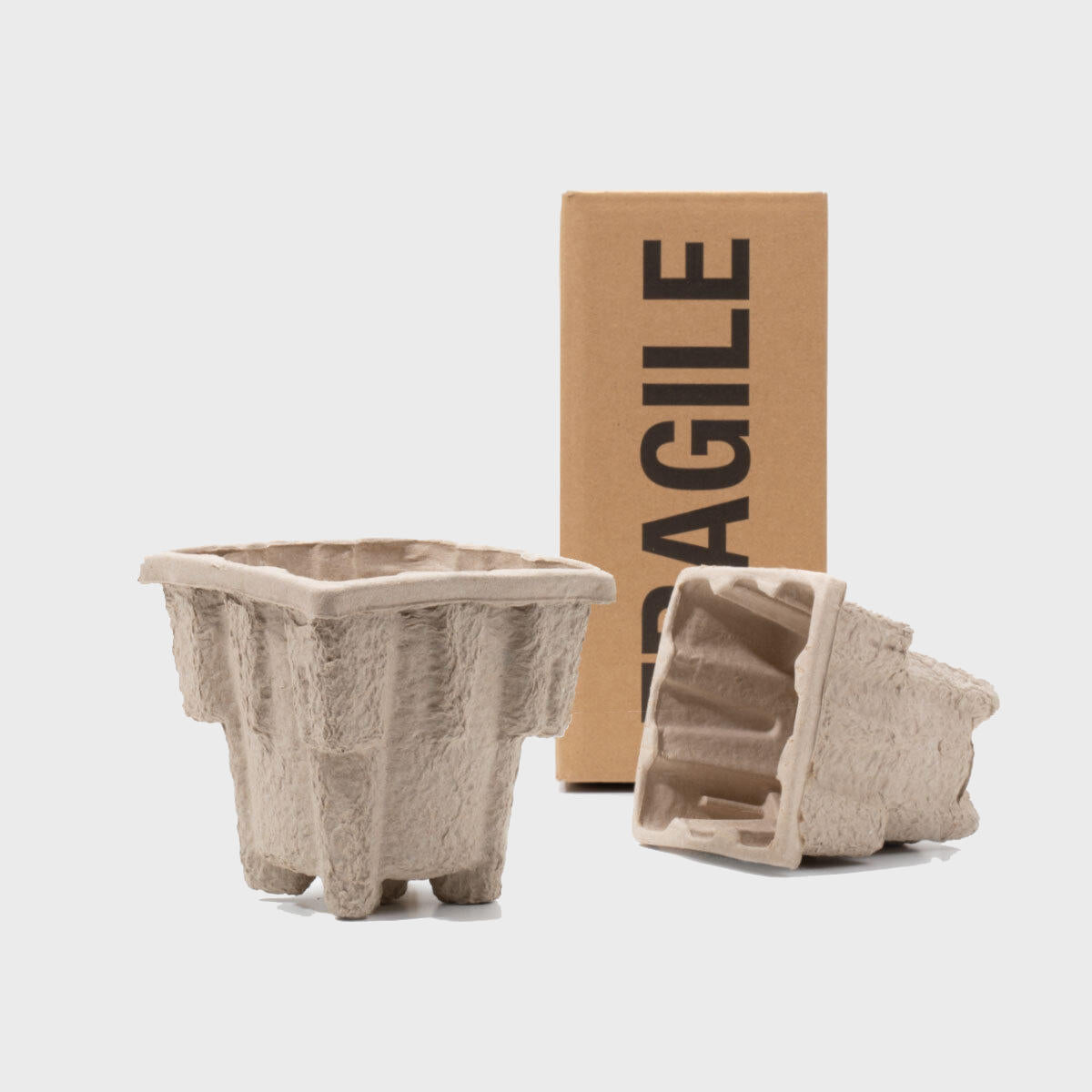 1 spirit bottle Pulpsafe shipping box from thick, impact-resistant inner for bottle security.