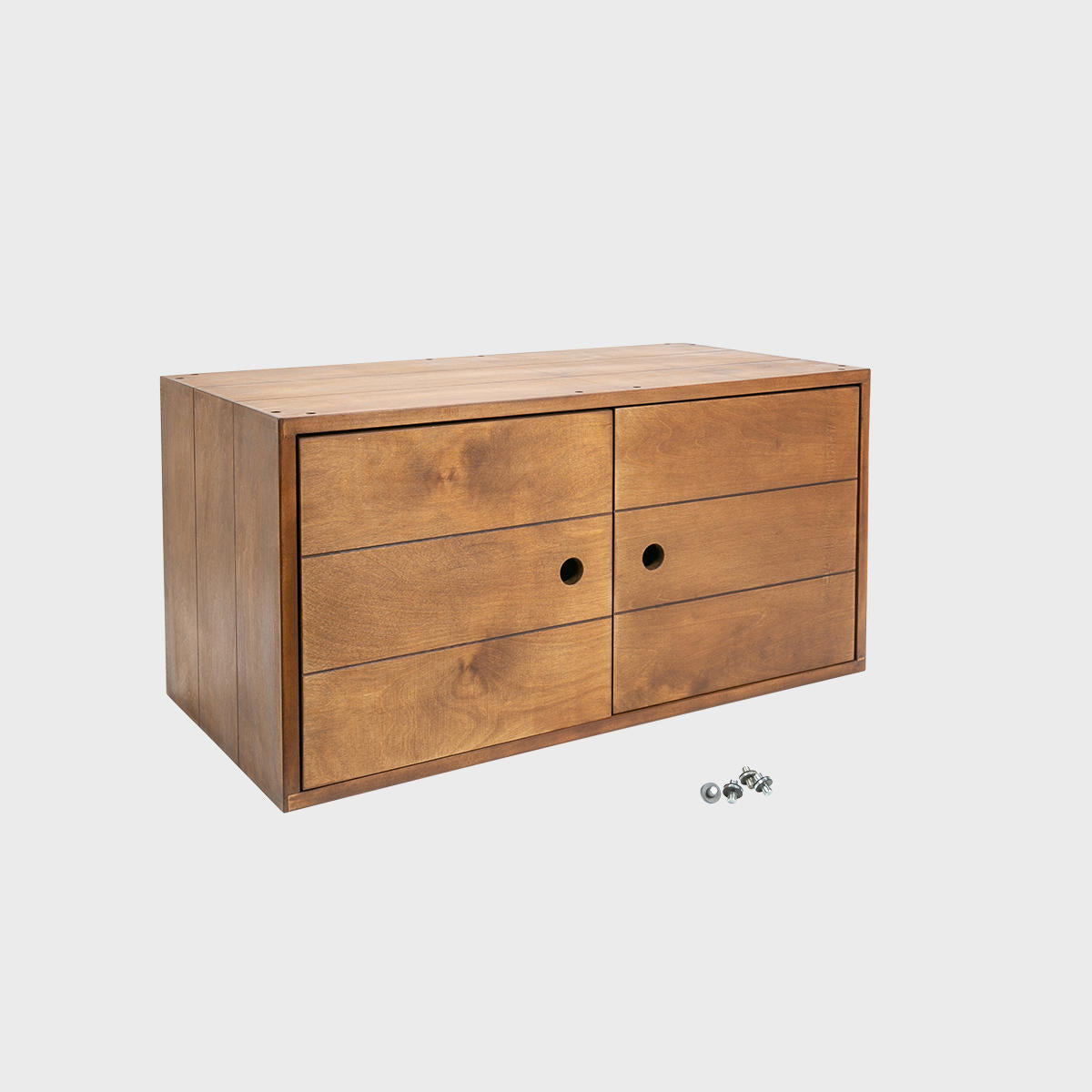 BRIX dark wood unit with doors 800 x 400mm featuring a heavy-duty modular geometric profile layout.