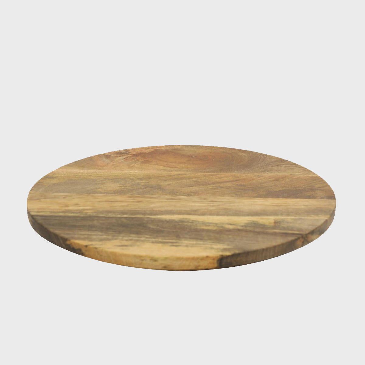 Matlock round mango wood serving board crafted from durable hardwood with natural grain detail.