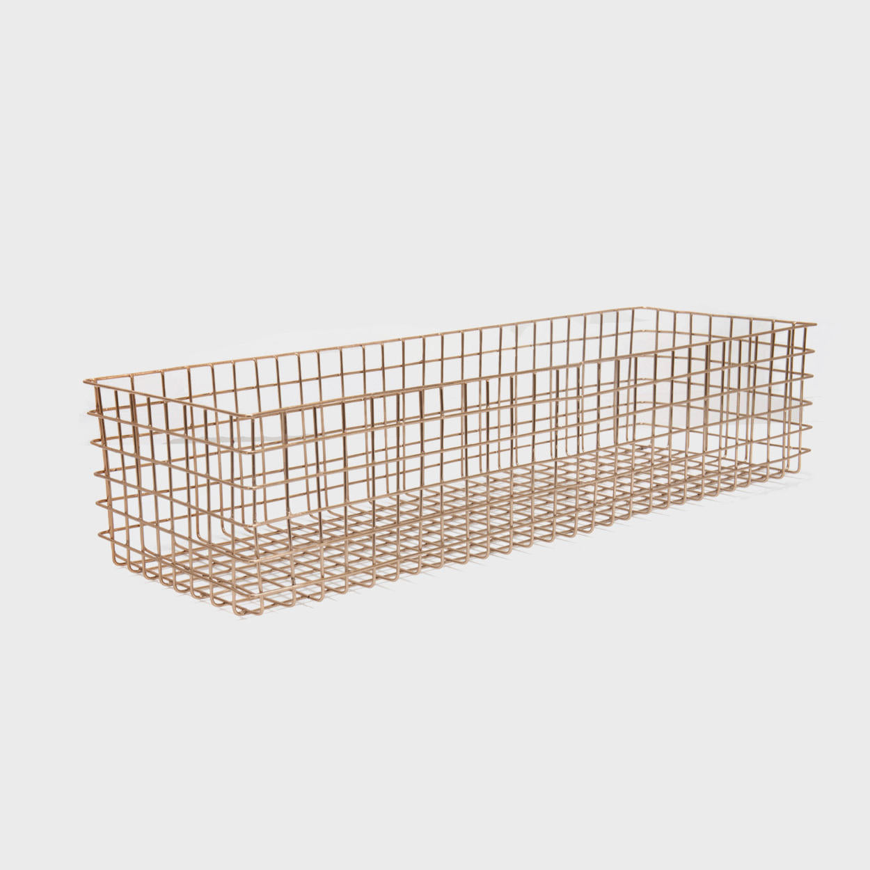 Deep copper wire basket.