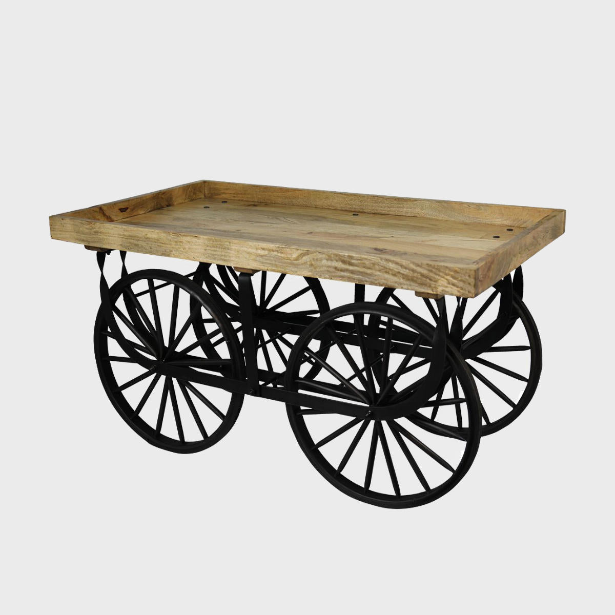 Large wooden market cart.