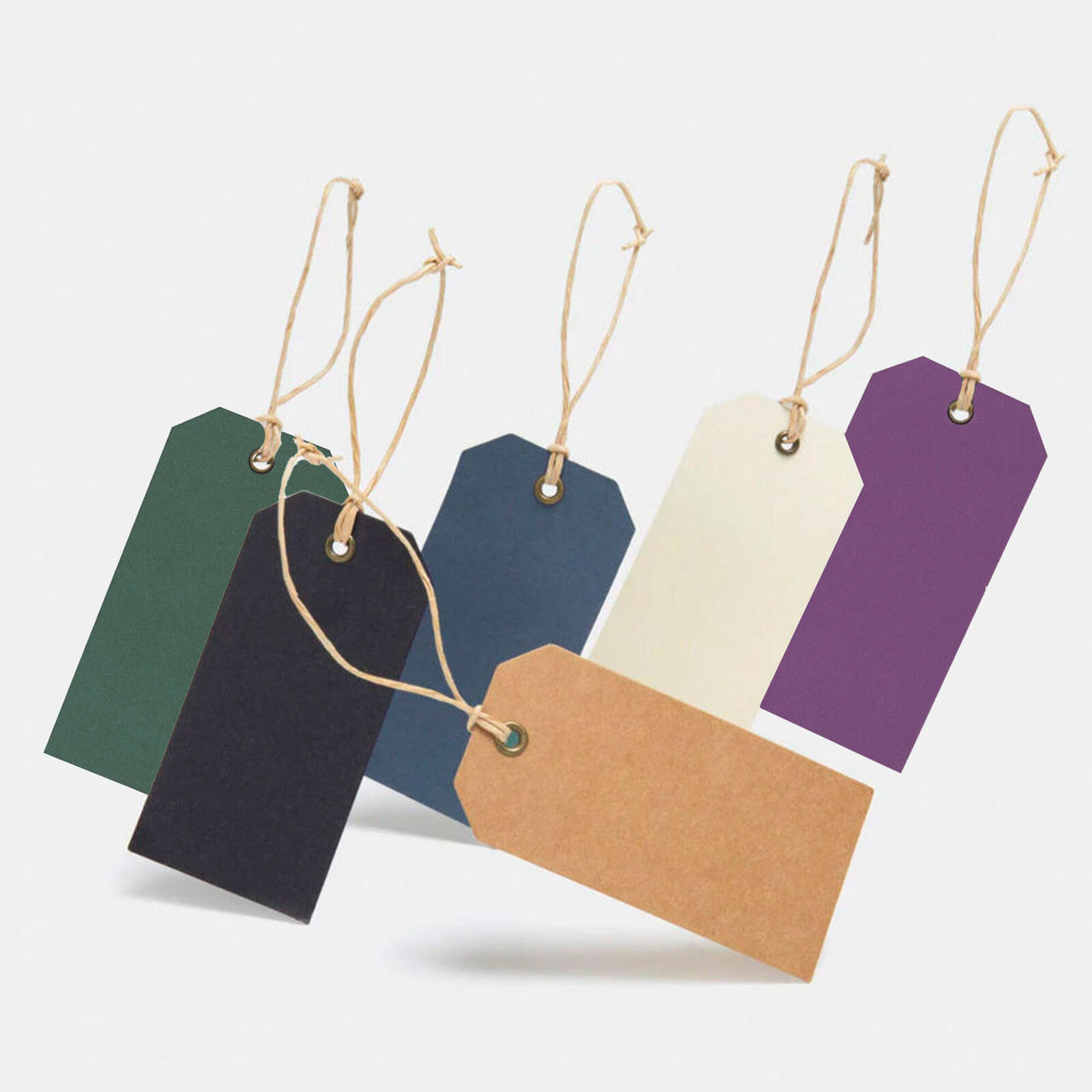 Card gift tag with paper string.