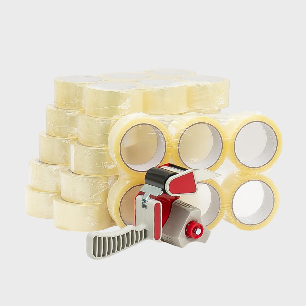 50mm Clear low noise packing tape 66m with a high-quality finish used as a decorative accent.