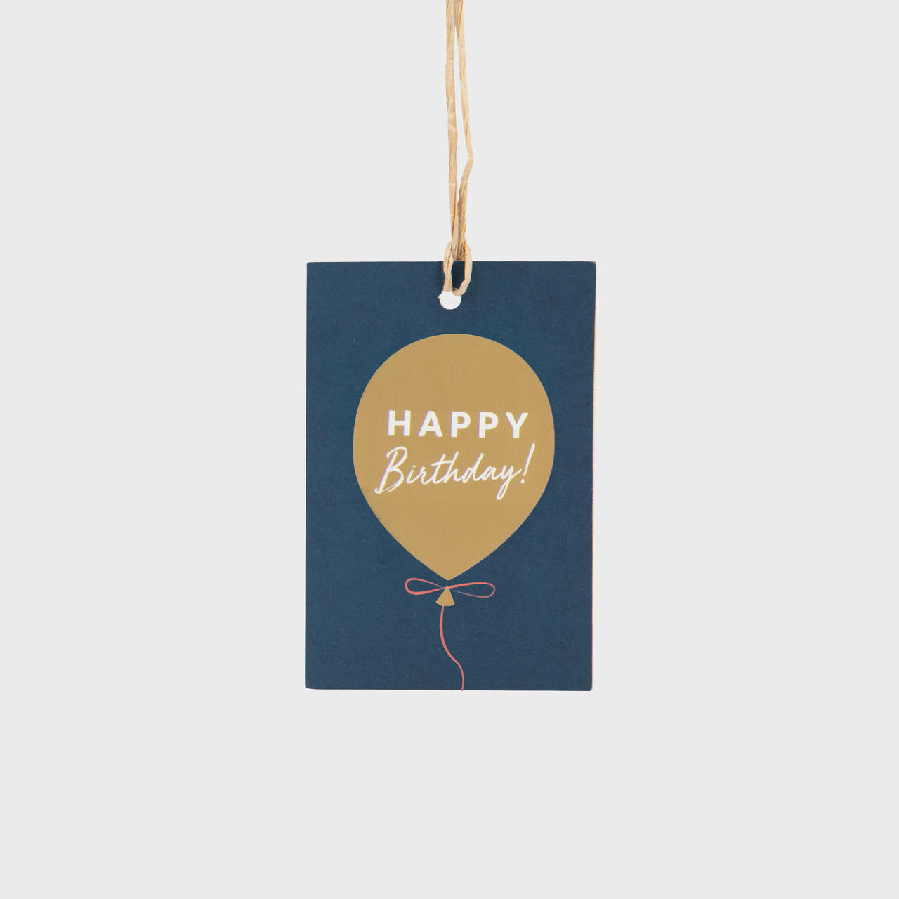 Happy birthday gold foil gift tag.