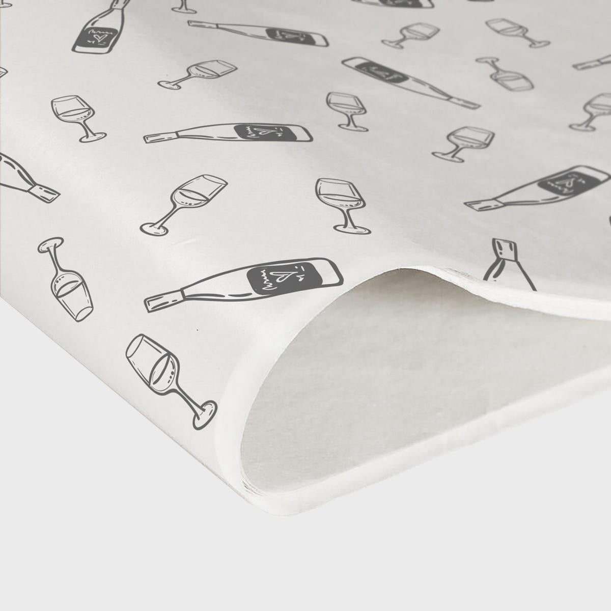Tissue paper - bottle and glass print (480 sheets).