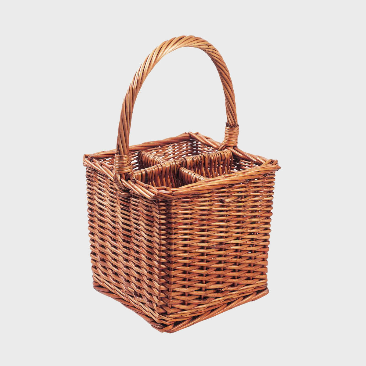 4 bottle wicker wine carrier.
