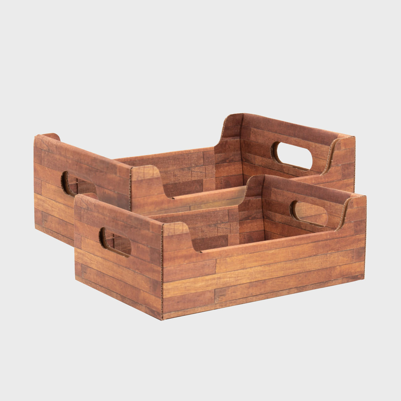 Wood effect card crate.