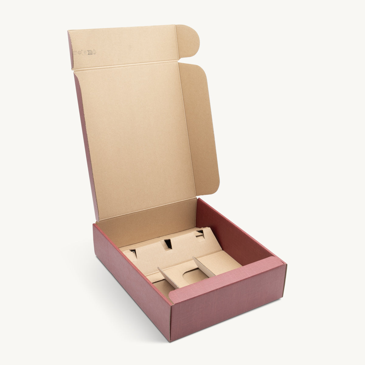3 Bottle front opening gift box from high-density rigid paperboard.