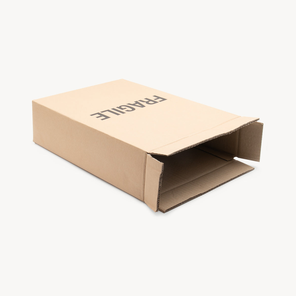 3 bottle carton protective outer made from robust corrugated cardboard for shock absorption.
