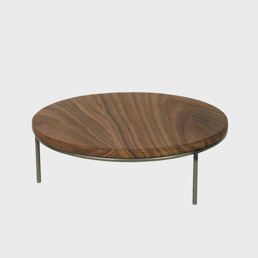 Matlock countertop stand with dark wood board.