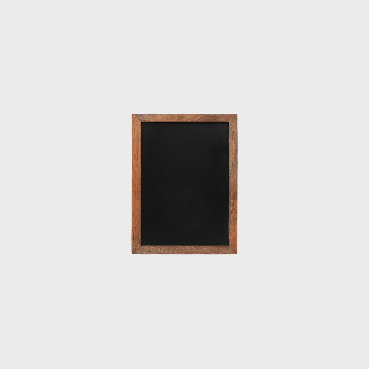 Chalkboard with solid mango wood frame with a clean surface for visible retail messaging.