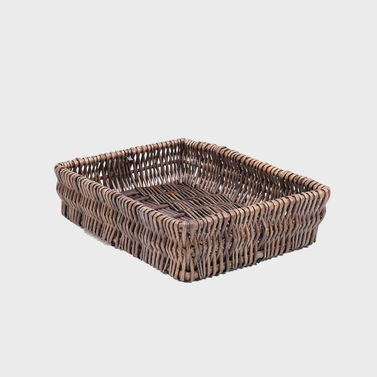 Railton small wicker tray with structured, low-profile walls and open-top design.