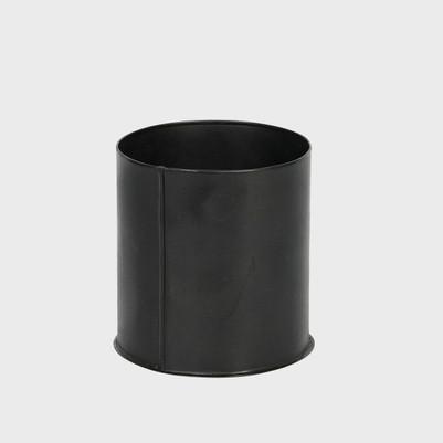 Small metal caddy with structured, low-profile walls and open-top design.