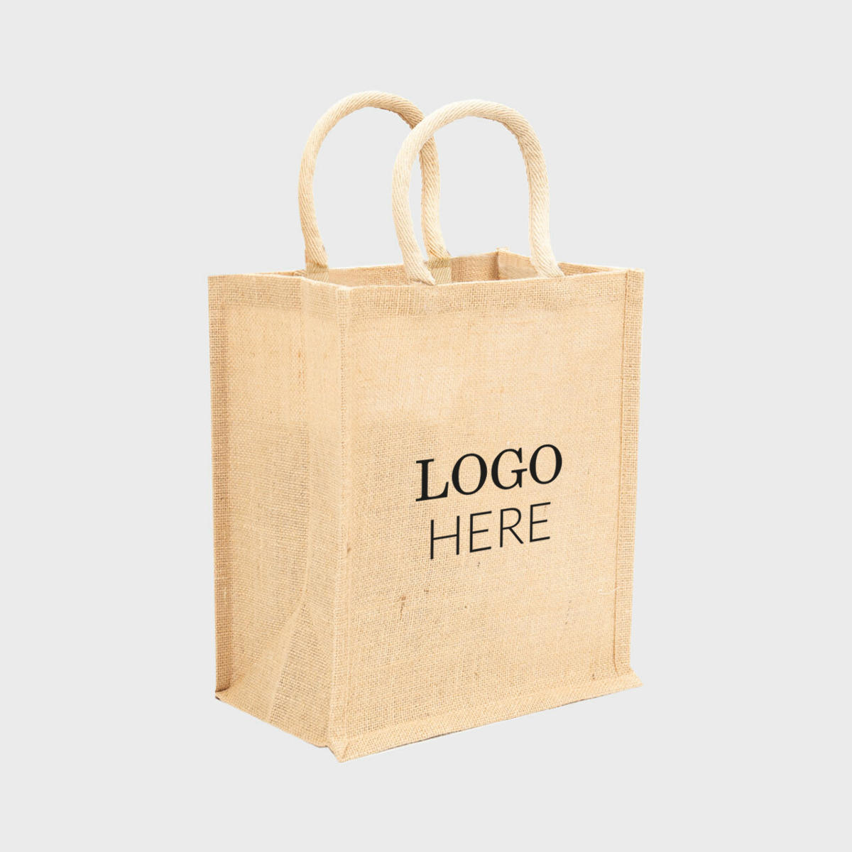 6 bottle natural jute wine bag with removable dividers.