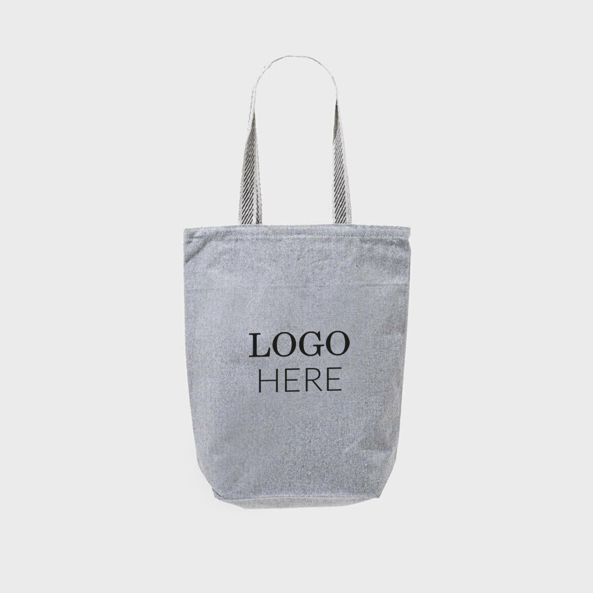 Medium grey 12oz recycled canvas bag with base gusset.