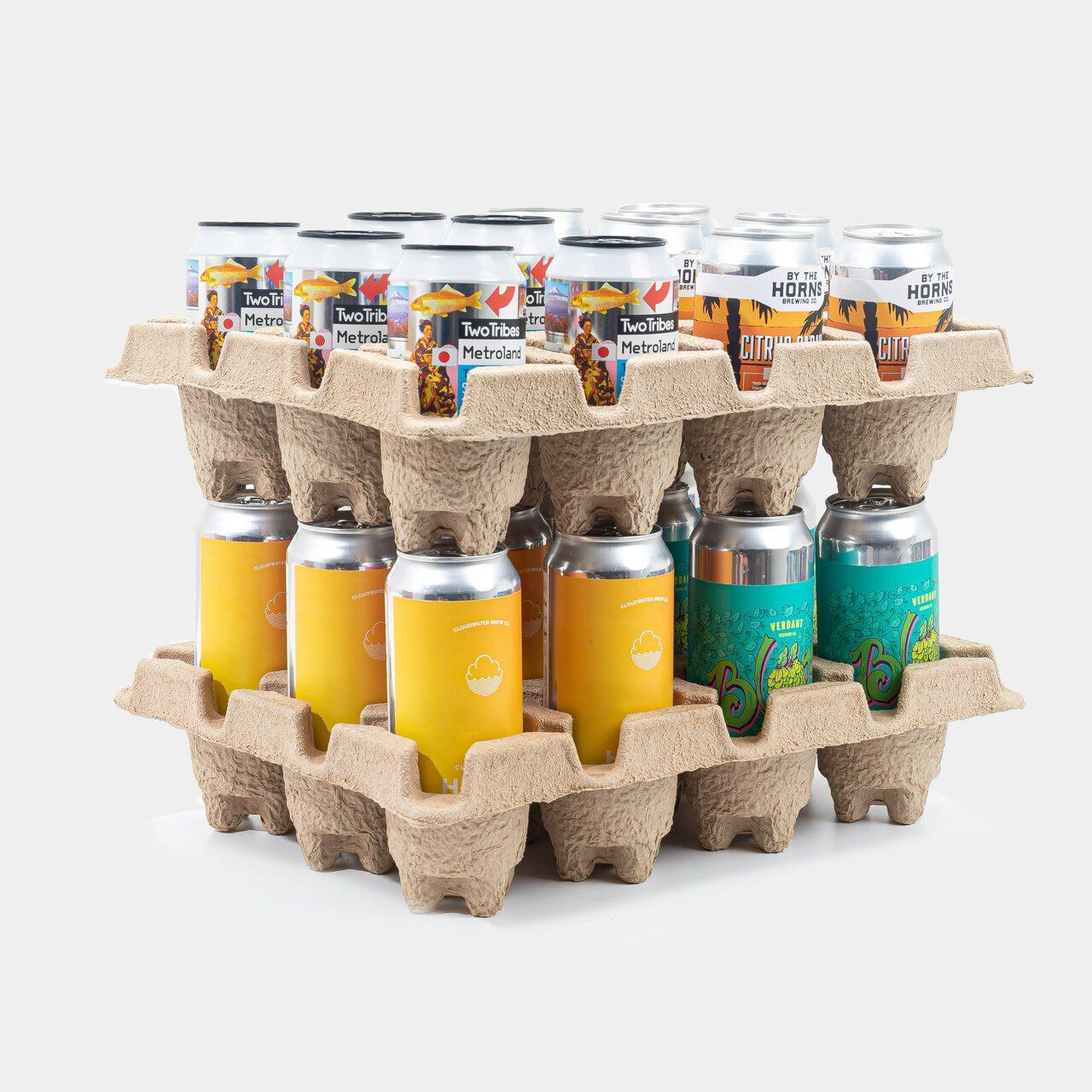 12 slot beer can or bottle Pulpsafe insert only from thick, impact-resistant inner for bottle security.