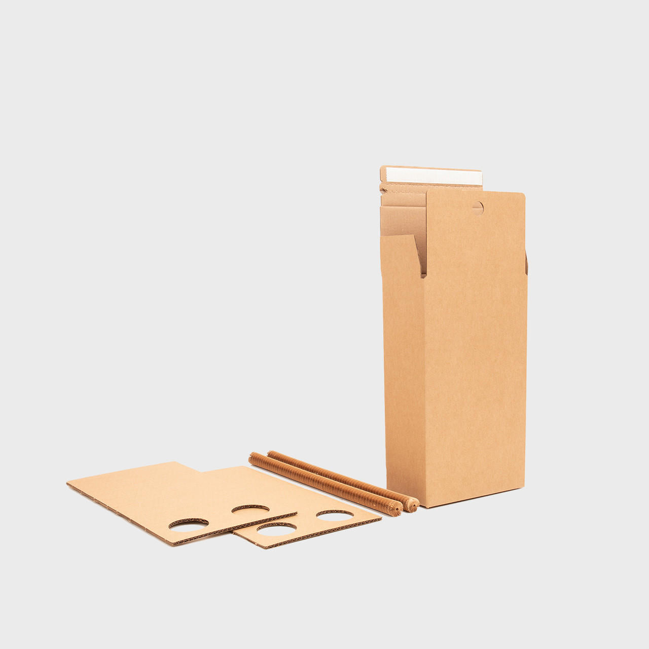 2 bottle honeycomb shipping box from thick, impact-resistant inner for bottle security.