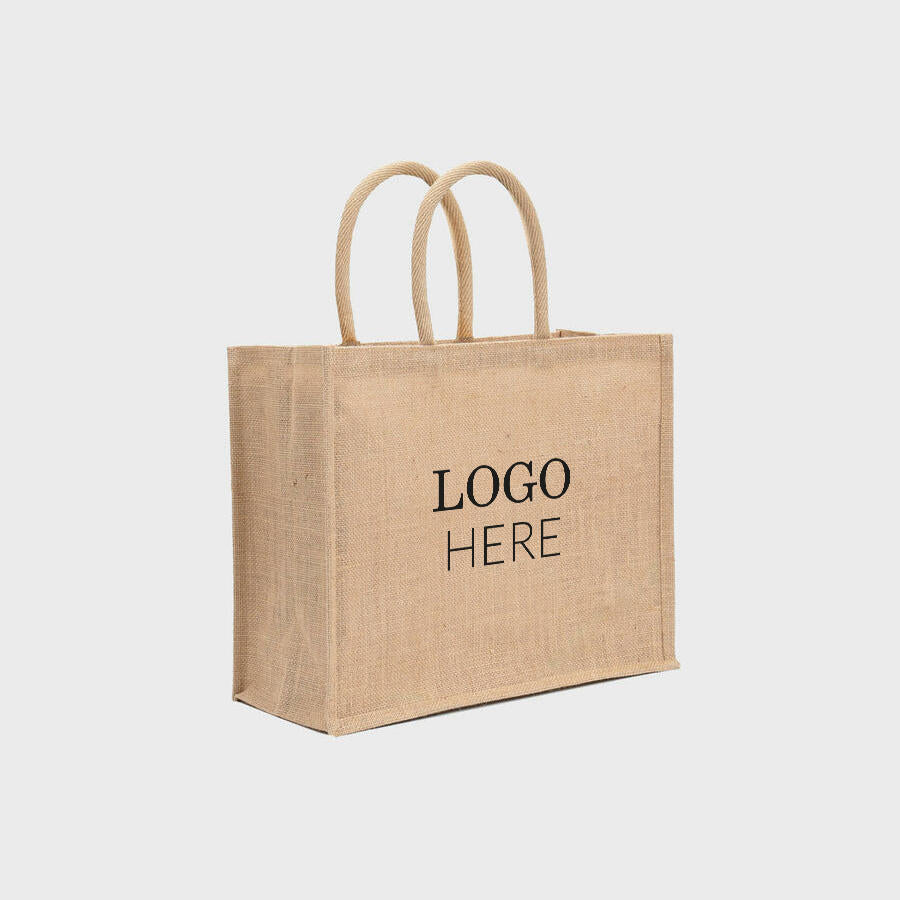 Medium jute shopper with padded handles.