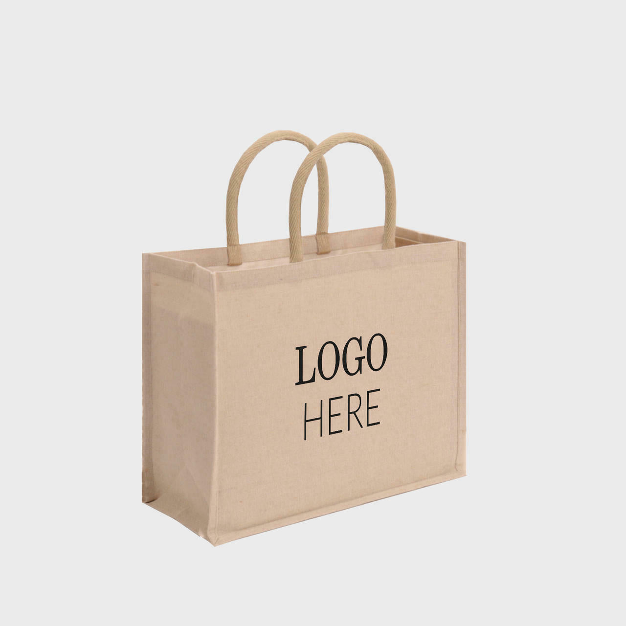 Medium natural juco bag with padded handles.