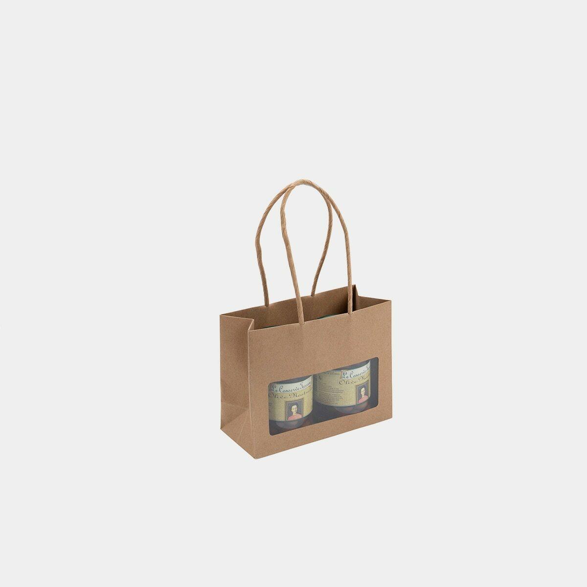Jar kraft bag with large window.