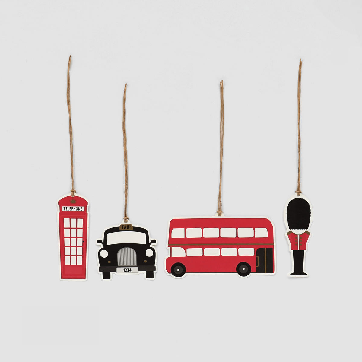 Red double decker bus card gift tag - in retail packs of 25.
