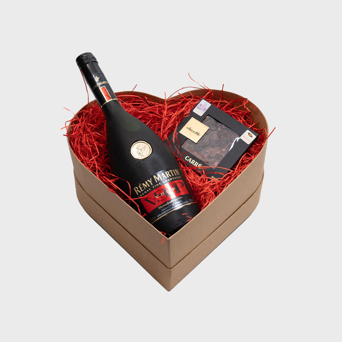 Kraft love heart gift box from high-density rigid paperboard.