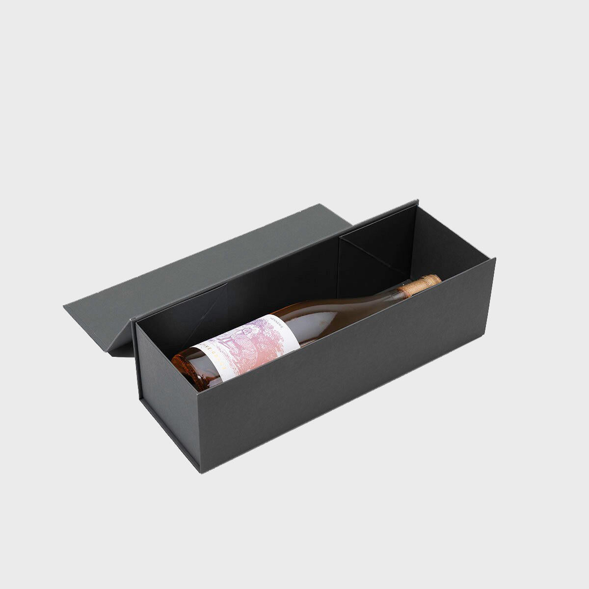1 bottle charcoal magnetic folding gift box from high-density rigid paperboard.