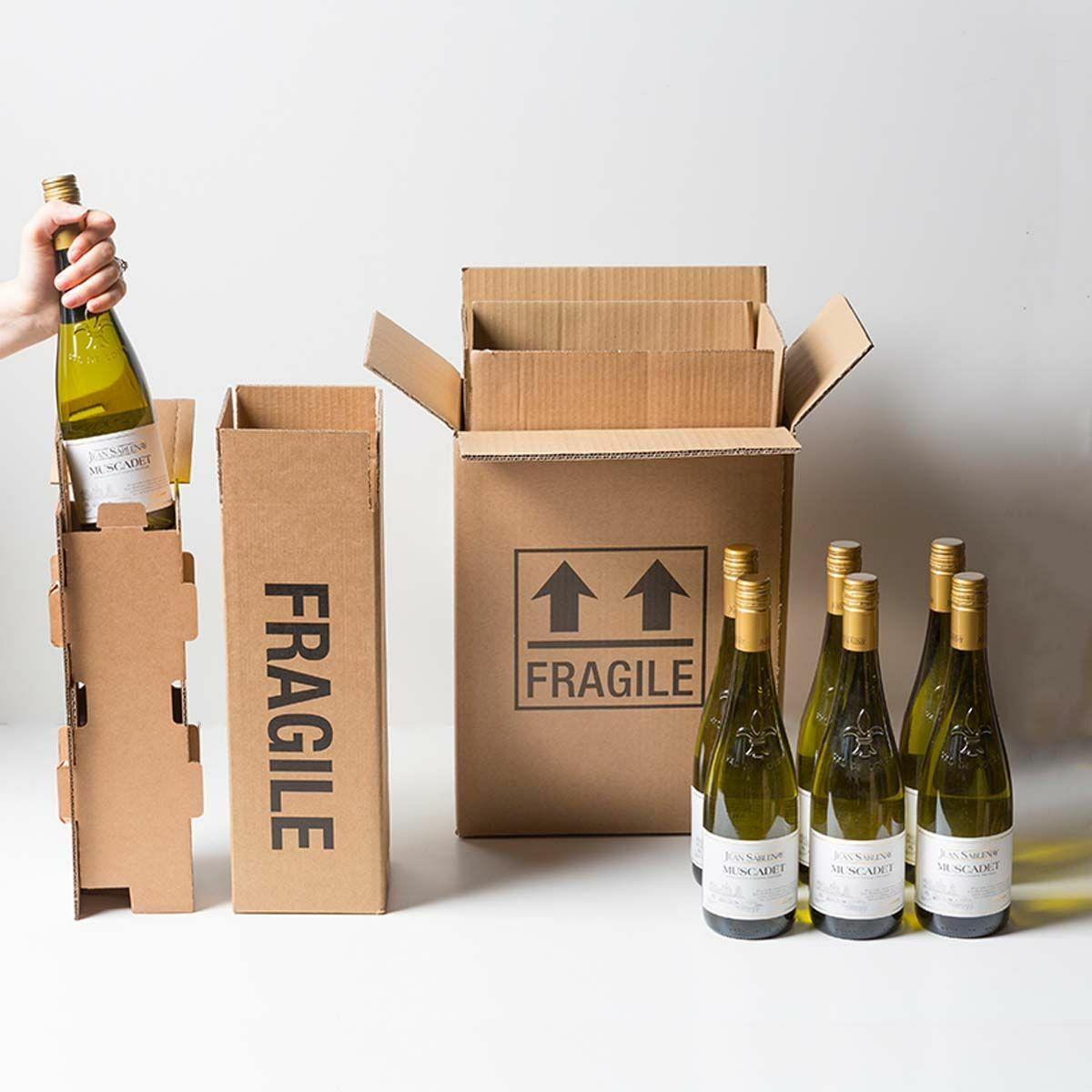 3 magnum bottle Mailsafe shipping box from thick, impact-resistant inner for bottle security.