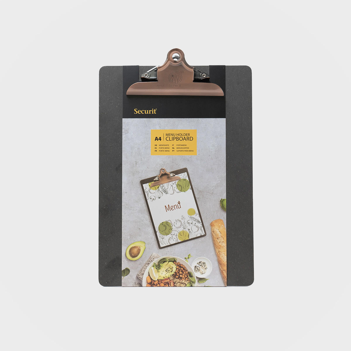 A4 wooden menu clipboard.