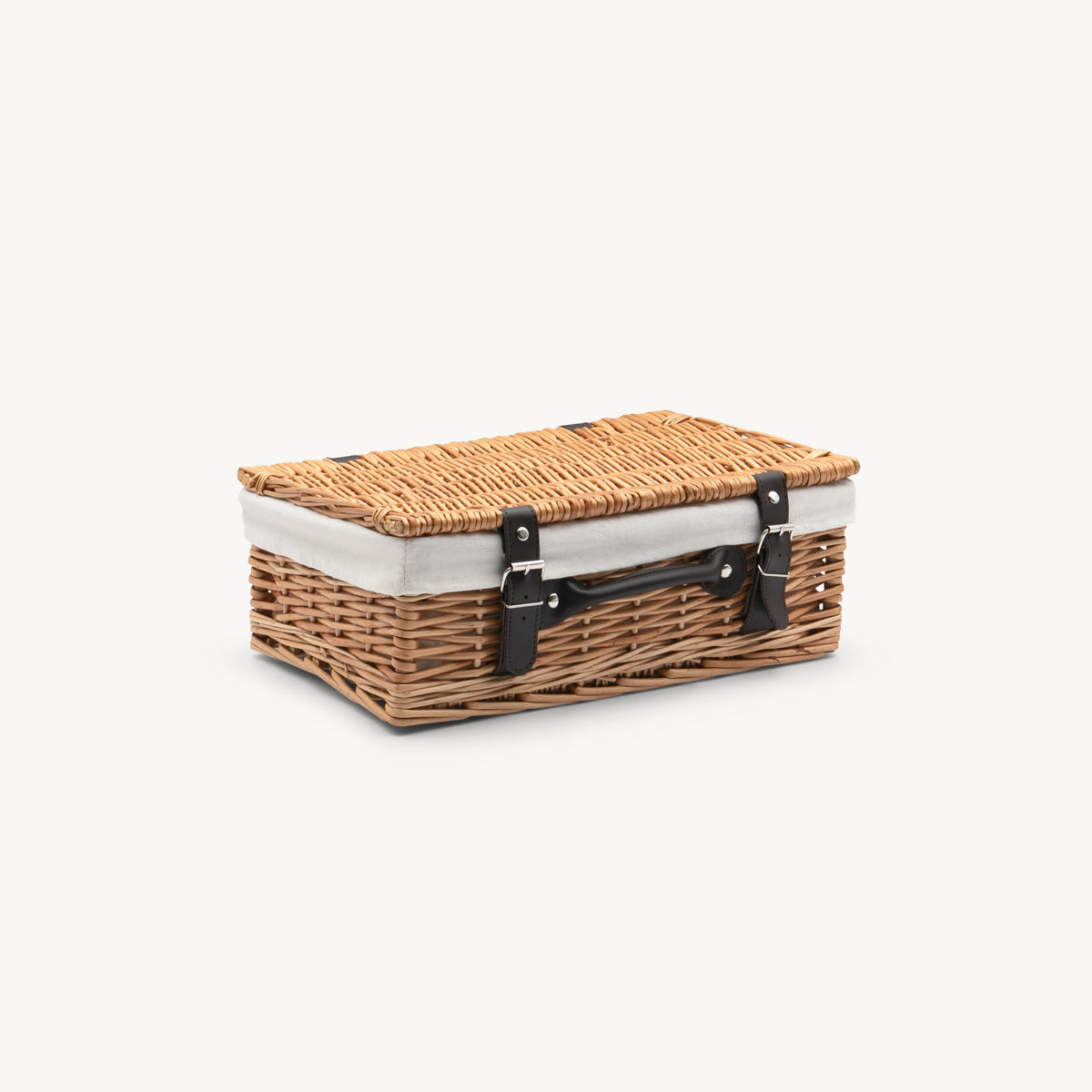 14inch Natural Wicker Hampers with White Liner (pk 1)  WK14WL