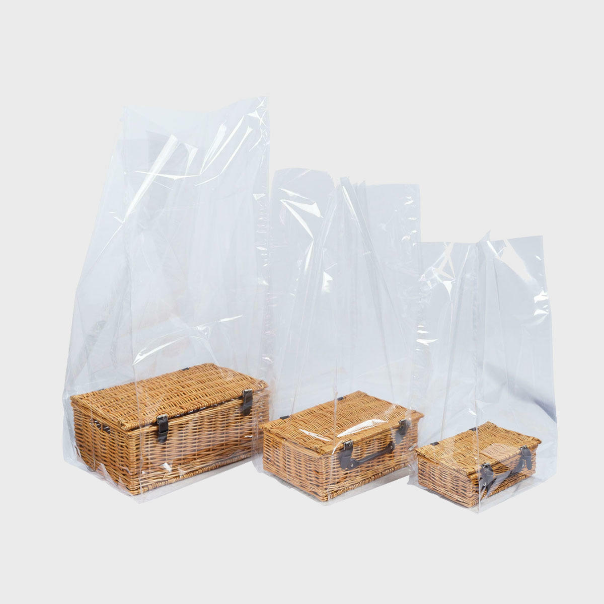 Cellophane Hamper Basket Bag with Gusset